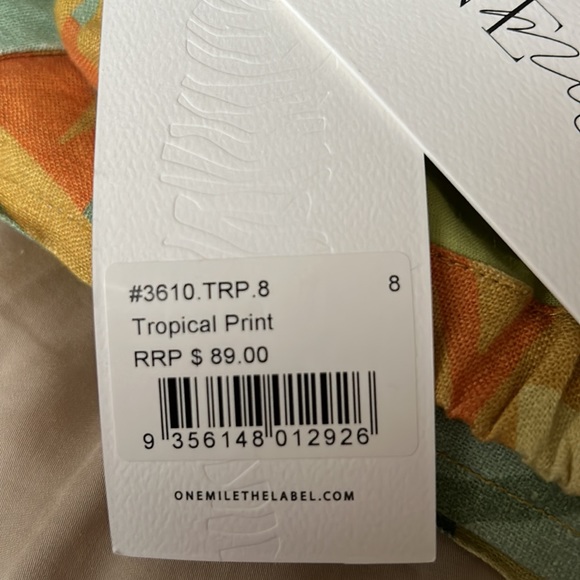 NWT ONE MILE THE LABEL JESSICA TOP AND MINI SKIRT PALM SET PRINT - Picture 13 of 14